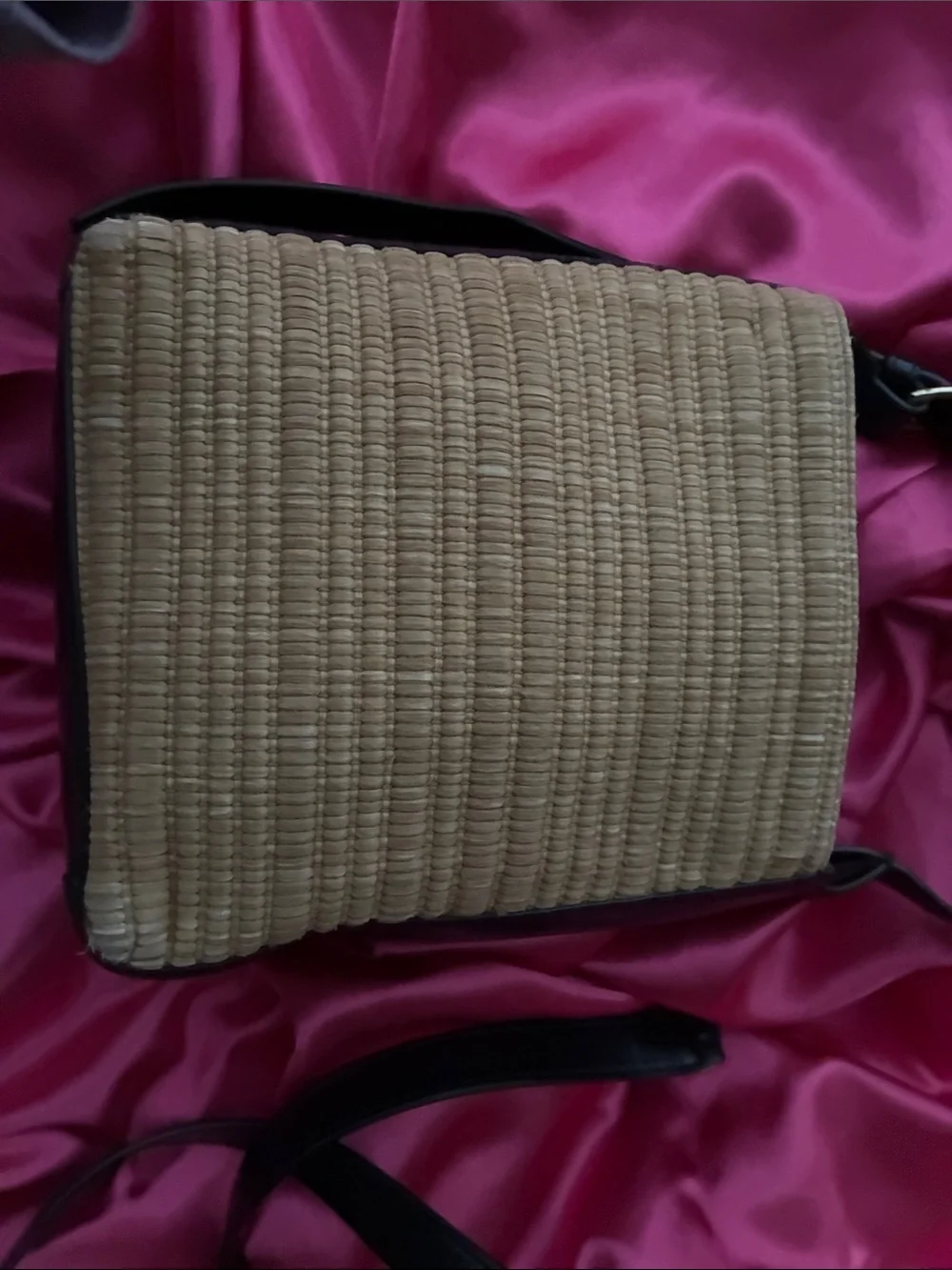 A.P.C. Black & Natural Straw Shoulder Bag - Picture 12 of 13